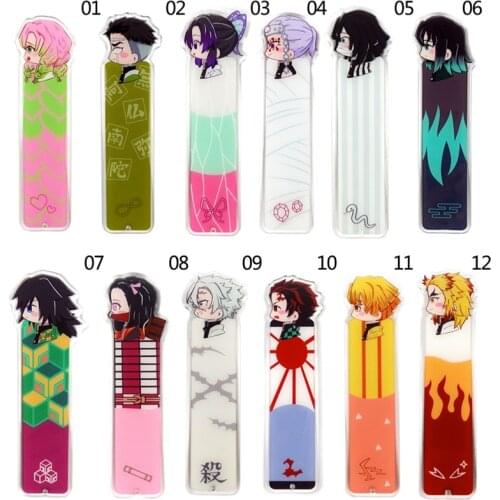Demon Slayer Kimetsu No Yaiba Anime Plastic Bookmark Stationery Bookmarks Book Holder Gift Stationery