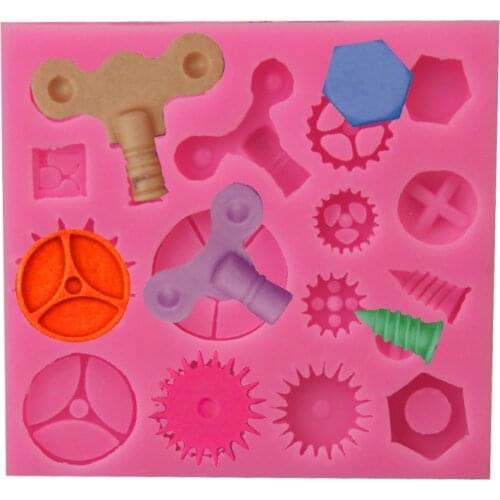 Fantang silicone mold gear screw steampunk cake chocolate fondant hardware tools silicone modeling