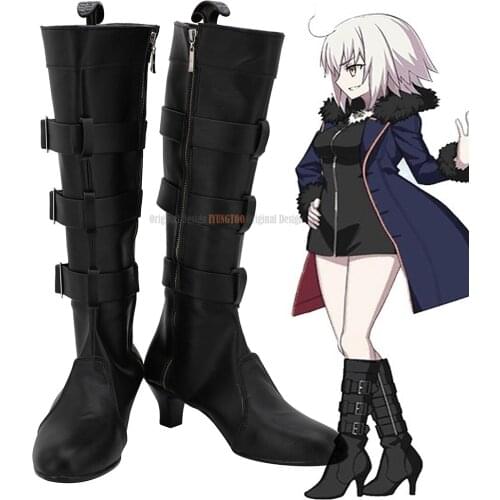 FGO Alter Black Boots Cosplay Fate Grand Order Jeanne d'Arc Alter Shinjuku Ver Cosplay Boots High Heel Shoes Custom Made