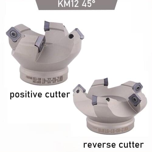 1PC KM12 45 Degree MIlling Cutter Head 50 63 80 100 Positive Cutter For SEKT1204 Carbide Inserts CNC Face Milling Machine