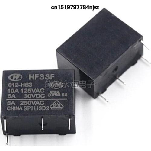 HF33F-012-HS3 HF33F/012-HS3 JZC-33F-012-HS3 JZC-33F/012-HS3 10A125VAC 5A30VDC 5A250VAC 10pcs