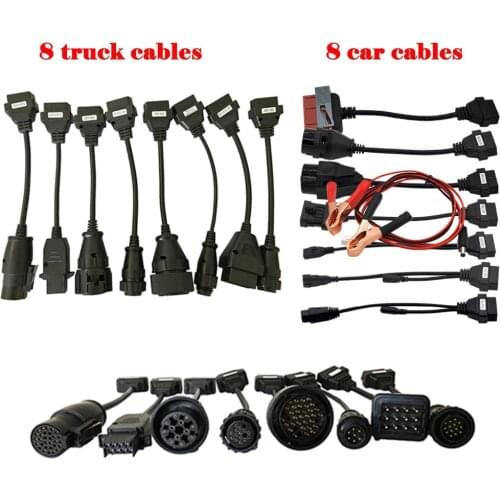 For Wow Snooper Full Set 8 Truck Cables 8 Car Cables OBD2 Diagnostic Tool OBDII OBD 2 Connect Cable interface Scanner
