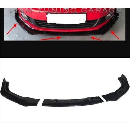 For Volkswagen Golf 6 MK6 Front Bumper Lip Body Kit Spoiler Splitter Diffuser 3pcs HighQuality ABSPlastic Professional Universal