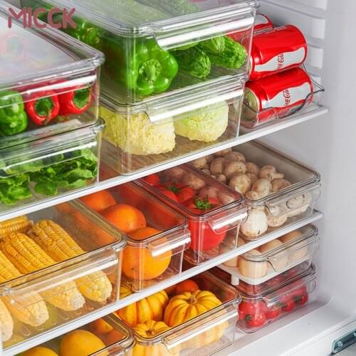 MICCK Food Storage Containers For Refrigerator Kitchen Organizer Vegetable Fruit Meat Fresh-Keeping Boxes Kitchen Accessories