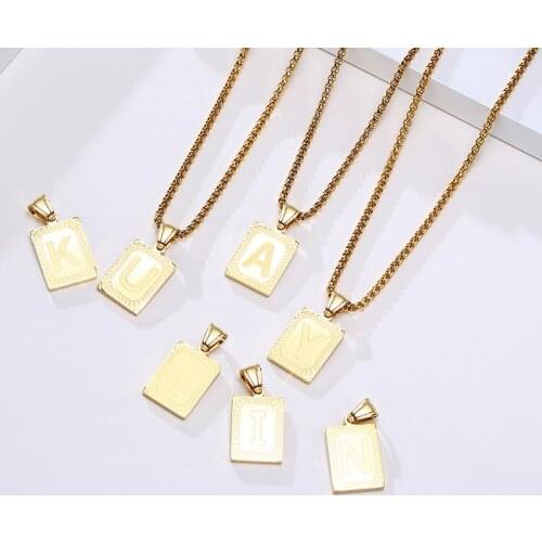 LETAPI 2021 New Fashion Punk Vintage Gold Silver Color Letter Neckaces For Women Boho Jewelry Hiphop Alphabet Initial Necklace