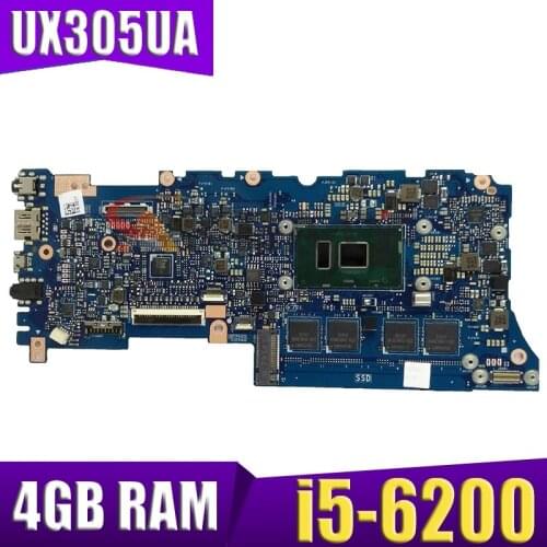 UX305UA With i5-6200 CPU DDR3L 4GB RAM mainboard For ASUS UX305U UX305UA laptop motherboard 90NB0AB0-R00011 Tested Free shipping