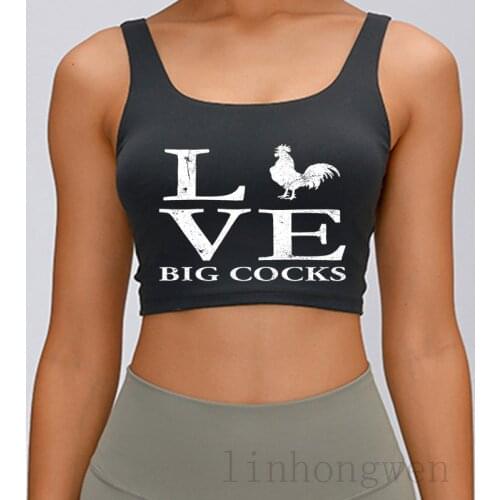 I Love Big Cocks Chicken Lover Rooster Tank Top Fit Letters Summer Comical S-2xl Trend Print Tops Tee Vest