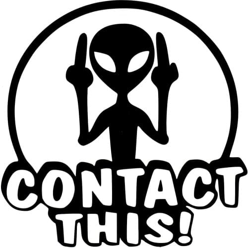 ALIEN CONTACT STICKER Van Window Laptop JDM VINYL DECALS STICKERS 15cm