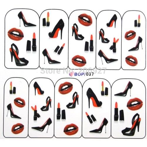 2PCS BOP037 Cartoon Nail Art Water Decal Nail Water Transfer Sticker
