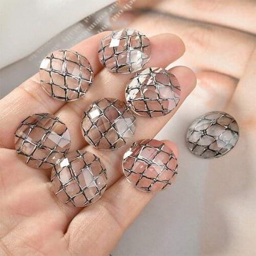 New style 50pcs/lot 20mm lace core decoration geometry rounds shape flatback beads diy jewelry earring/garment accessory