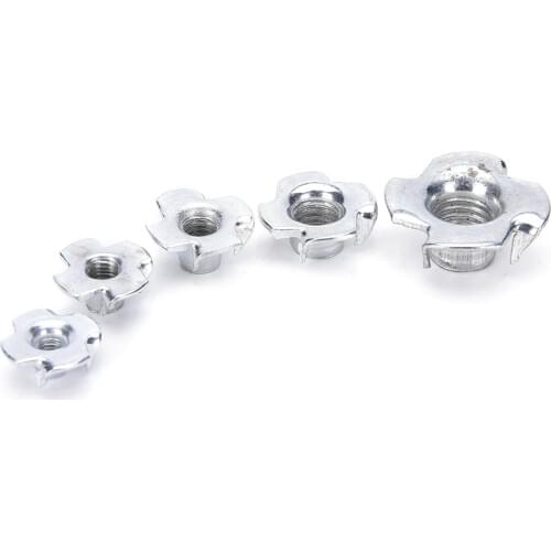 Wholesale 10pcs/Set M4/M5/M6/M8/M10 Four Prong Furniture T Nut Inserts For Wood Zinc Plated