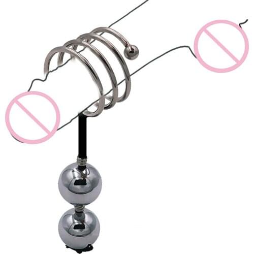 Penis Sexual Delay Tool Metal Penis Ring Anal Plug Male Masturbation Metal Dick Ring Penis Bondage Sex Toy For Men BDSM Bondage