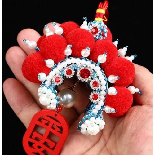 Chinese style Peking opera Facebook pendant opera character headdress hat car pendant lucky gift home decoration