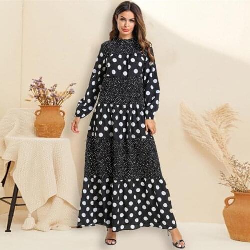 Simple And Fashionable Long-sleeved Striped Stitching Summer Thin Dress, Loose Muslim Robe Arab Clothing Women Islam Robe