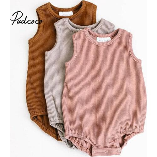 Pudcoco 2019 Baby Girl Clothes Bodysuit Newborn For Kids Costume Children Toddler Tiny Cottons Solid Floding 1Pcs Cute Clothing