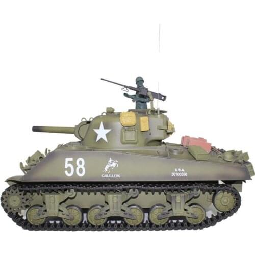 Radio Remote Control 1:16 Scale 2.4Ghz US M4A3 Sherman Tank RC Airsoft Battle Tank Smoke & Sound (Metal Gear & tracks)