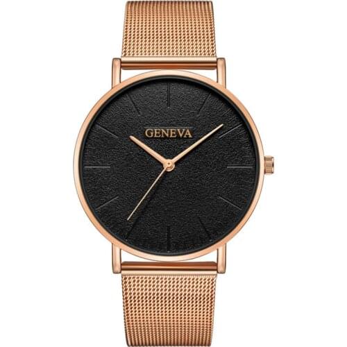 Luxury Rose Gold Watches Men Women Fashion Stainless Steel Watch Simple Casual Minimalist Geneva Watch Clock Reloj Mujer Hombre