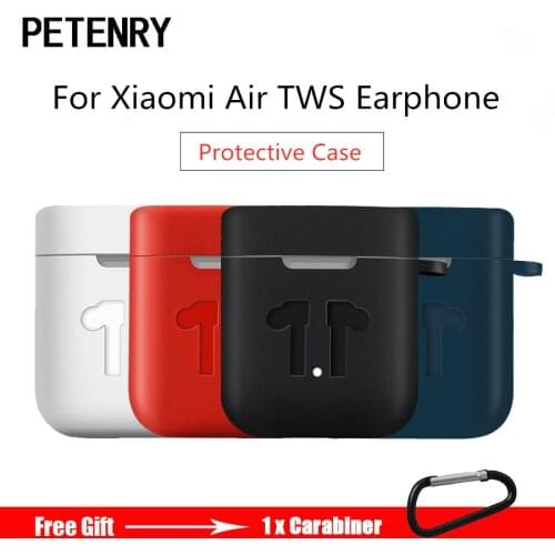 Silicone Case for Xiaomi Airdots Pro Shockproof Earphone Protective Cover Pouch for Xiaomi Air TWS Headset Accessories with Hook