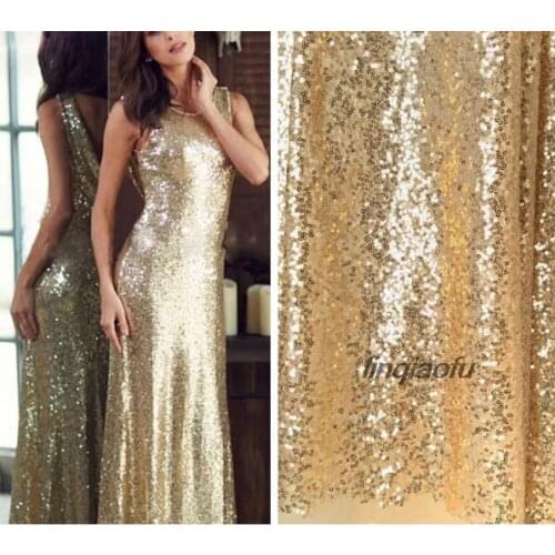 3mm sequined fabric gold and silver milk white dark blue pink gold encryption costumes decorated wedding costume fabric