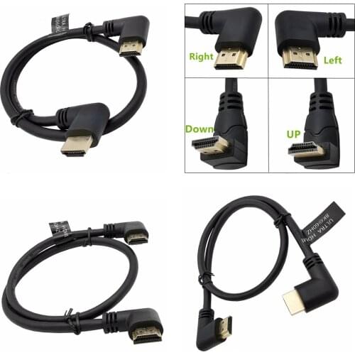 Left & Right Angled HDMI 2.1Male to HDMI Right Left Elbow Male extension Cable 15cm 50cm 1m, HDMI 2.1V angle cable 8K @60HZ
