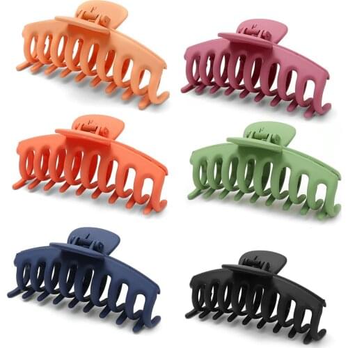 2021 Fashion Korean Solid Big Hair Claws Elegant Frosted Acrylic Hair Clips Hairpins Headwear for Women Girls Hair Accessories