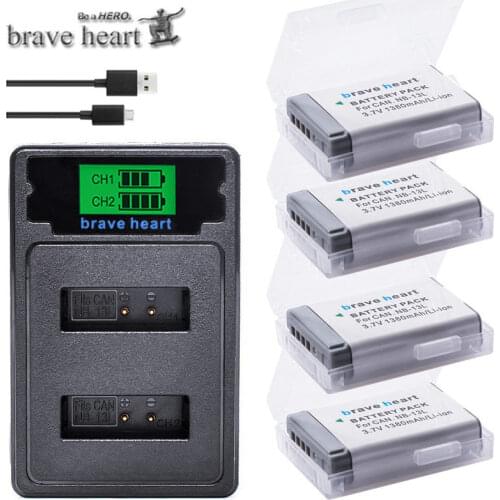 4x NB-13L NB 13L Battery + TYPE-C LCD DUAL Charger For Canon G7X G9X G5X G7X Mark II G9X Mark II SX620 HS SX720 HS