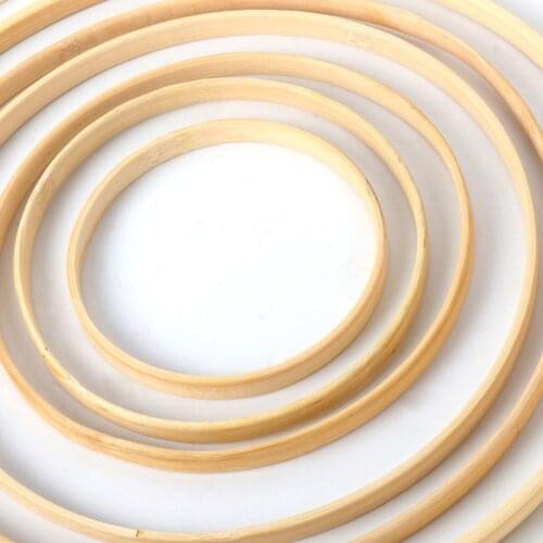 1/5Pcs Home Decor Bamboo Ring Wooden Circle Round Catcher DIY Hoop for Flower Wreath House Garden Plant Decor Hanging Basket