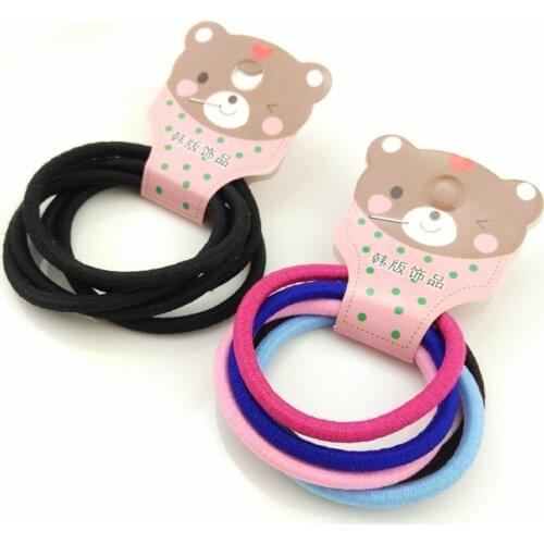 1pack=5 pcs Cute Candy colors Elastic Hair Band For Girls Colorful Heart Kid crunchy Accessories Tie Rope Ponytail Headwear