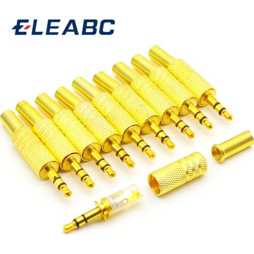 10pcs/lot gold plated 3.5mm plug RCA Audio Connector RCA audio plug 3.5 jack Stereo Headset Dual Track Headphone
