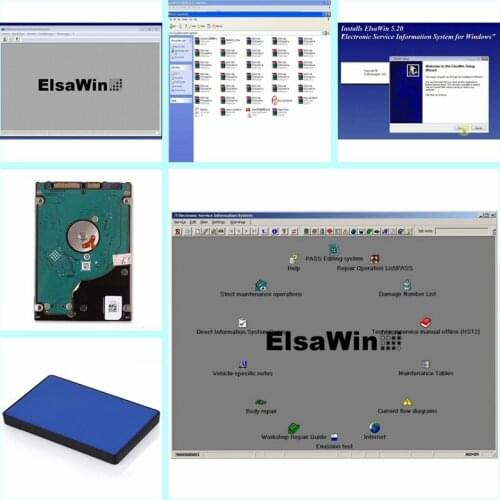 2021 Hot Sale ElsaWin 6.0 Work For V.W 5.3 For Audi Auto Repair Software Elsa Win6.0 In HDD Military Factory Price DHL Free Ship