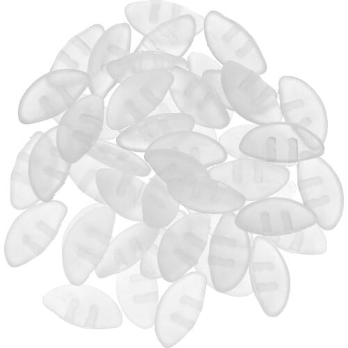 25 Pairs Ultra Soft Push In Silicone Nose Pads Optical Glasses Sunglasses Spectacles Eyeglass Nosepads 15mm Black Clear