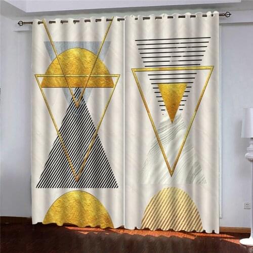 Modern Home Decoration Blackout 3D Curtain stereoscopic lifelike Black and white stripes geometric graphic form 3D Curtains
