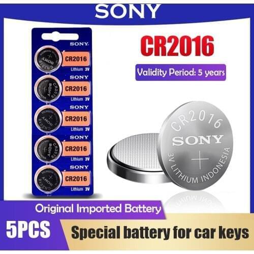 5PCS/lot Sony CR2016 CR 2016 DL2016 LM2016 BR2016 ECR2016 3V Lithium Batteries Button Cell For Watch Electronic Scale Remote