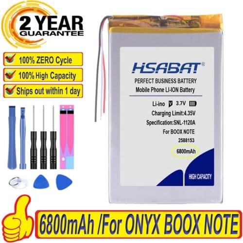 100% Original HSABAT 6800mAh Battery For ONYX BOOX NOTE,PRO,NOTE+ e-Book Batteries + free tools