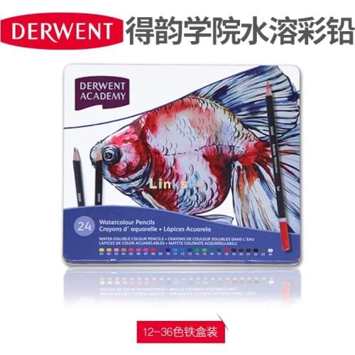 Derwent Academy Watercolor Pencils, 3.3mm Core, Metal Tin, Watercolour 36 Tin,coloring Pencils,drawing Pencil