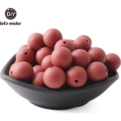 Lets Make 100pc 12mm 15mm Silicone Teether Beads Non-toxic DIY Making Jewelry Necklace Bead Crafts Accessories Nursing Pendant