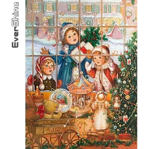 Evershine 5D DIY Diamond Embroidery Portrait Cross Stitch Diamond Painting Girl Picture Rhinestones Mosaic Winter Wall Decor