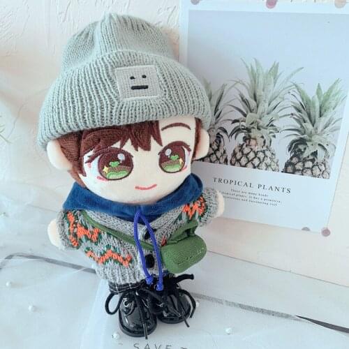 Grey cardigan wool dress trousers 20cm suit 20cm exo baby dress cotton doll star doll clothes Doll accessories