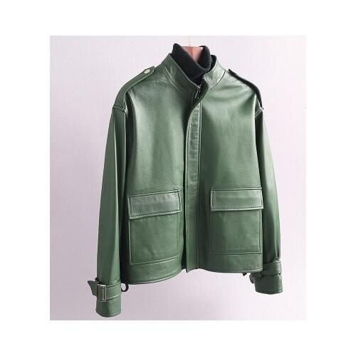 2020 Women Spring Genuine Real Sheep Leather Jacket R20