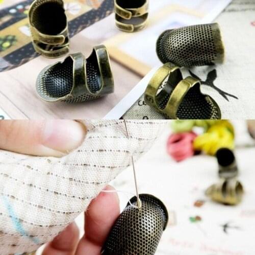 Copper Thimble Finger Protector, Antique Finish Metal Brass Fingertip Thimble