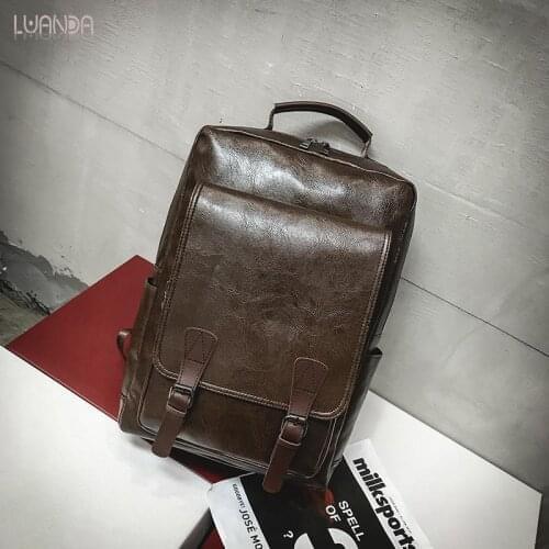 NEW 2020 male fashion preppy student men School bag backpack travel backpacks for men fashion style Selling vintage unisex black