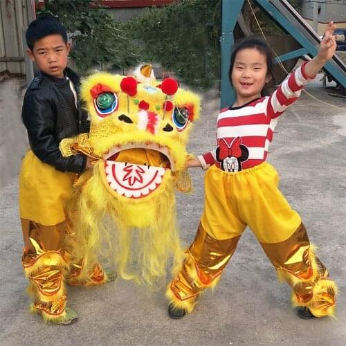 NEW Cosplay Lion Dance MASCOT Costume Wool Chinese Folk Art Southern Lion for Kids Children Cosplay Party Game Advertising