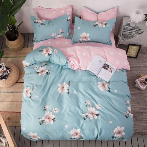 4-Piece Bedding Plant Flower Active Printing AB Side Luxury Bedding Sheet