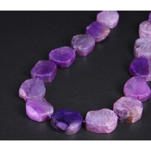Approx14PCS/strand Natural Purple Crack Dragon vein Agates Slab Nugget Loose Beads,Onxy Stone Slice Pendants Jewelry Making