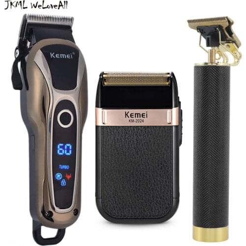 Professional Barber Hair Clipper Kit USB Electric Hair Trimmer T-Outliner Cutting Beard Trimmer Shaver Men Barber Hair Cutting