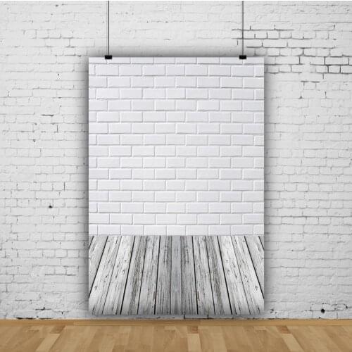 Simple White Simulation Tiles and Wood Panels Vinyl Photography Portrait Shot Decor Photocall Backdrop for Photo Studio Props