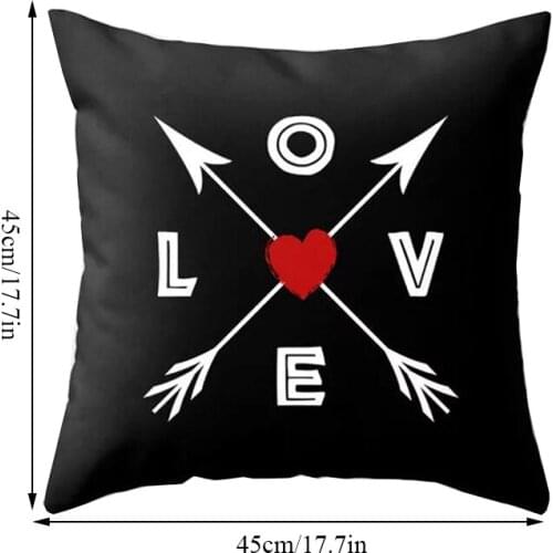 45x45cm Nordic Simple Cushion Cover Black Red Home Decorative Pillow Cases Line Pillows Covers Sofa Bed Cushion Cover Home Decor