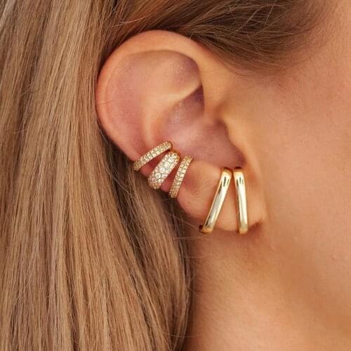 Simple 18K Gold Filled Smooth Stud Earrings For Women Ear Jacket Earings