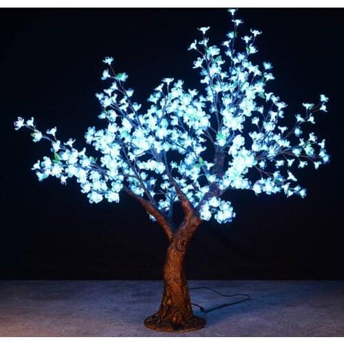Remote control LED Cherry Blossom Christmas Tree Lighting 1.5M height 220/110AV Waterproof Garden Landscape Decoration Lamp
