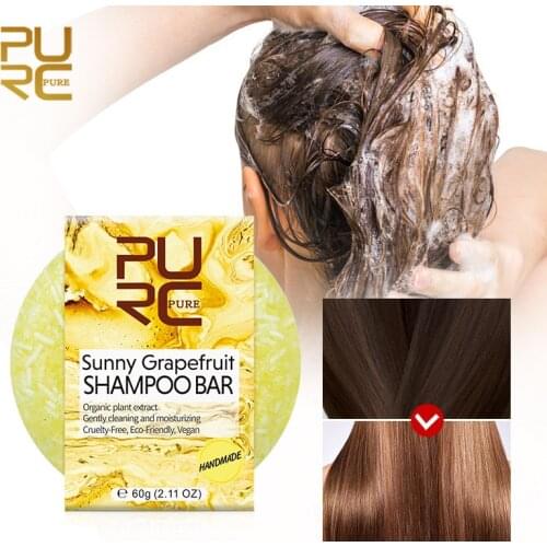 PURC Sunny Grapefruit Shampoo Bar Gentle Cleaning And Moisturizing Organic Plant Extract Hair Shampoo Soap 60ml